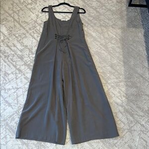 BCBGeneration Charcoal Wide-Leg Jumpsuit